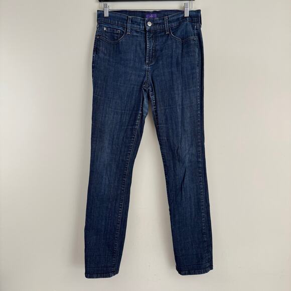 NYDJ Jeans Women's Size 8 Straight Blue Denim Pants Lift Tuck Technology 30 x 30 - Picture 1 of 9